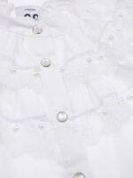 Блузка текстильная с рюшами и бусинами для девочки