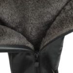 Черные ботфорты из кожи  на подкладке из натуральной шерсти на утолщенной подошве