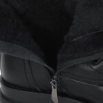 Черные ботинки из кожи на шнурках на подкладке из экошерсти