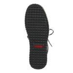 Черные высокие полусапоги из экокожи на шнуровке на подкладке из шерсти на рифленой плоской подошве