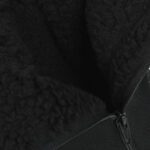 Черные высокие полусапоги из экокожи на шнуровке на подкладке из шерсти на рифленой плоской подошве