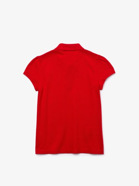 Детская рубашка-поло Lacoste с зубчатым воротником для девочек