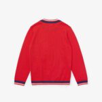Детский свитер Lacoste из шерсти и хлопка в полоску для мальчиков