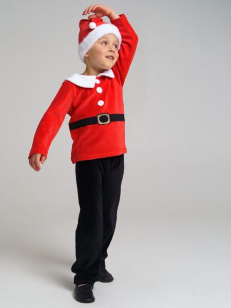 Карнавальный костюм Санта Клауса: лонгслив, брюки, шапка для мальчика
