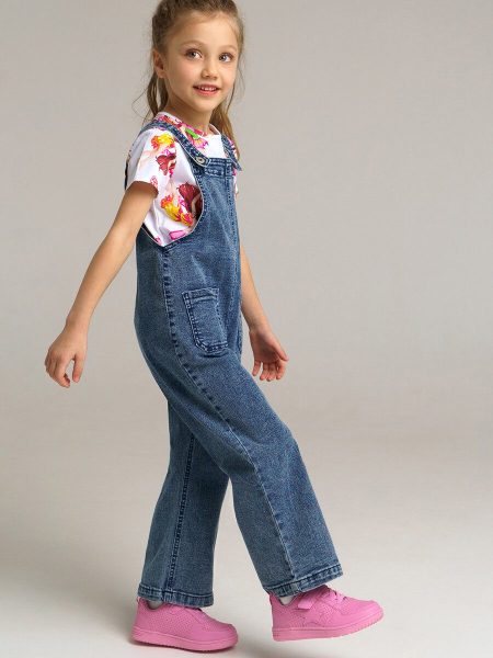 Комбинезон текстильный джинсовый для девочки