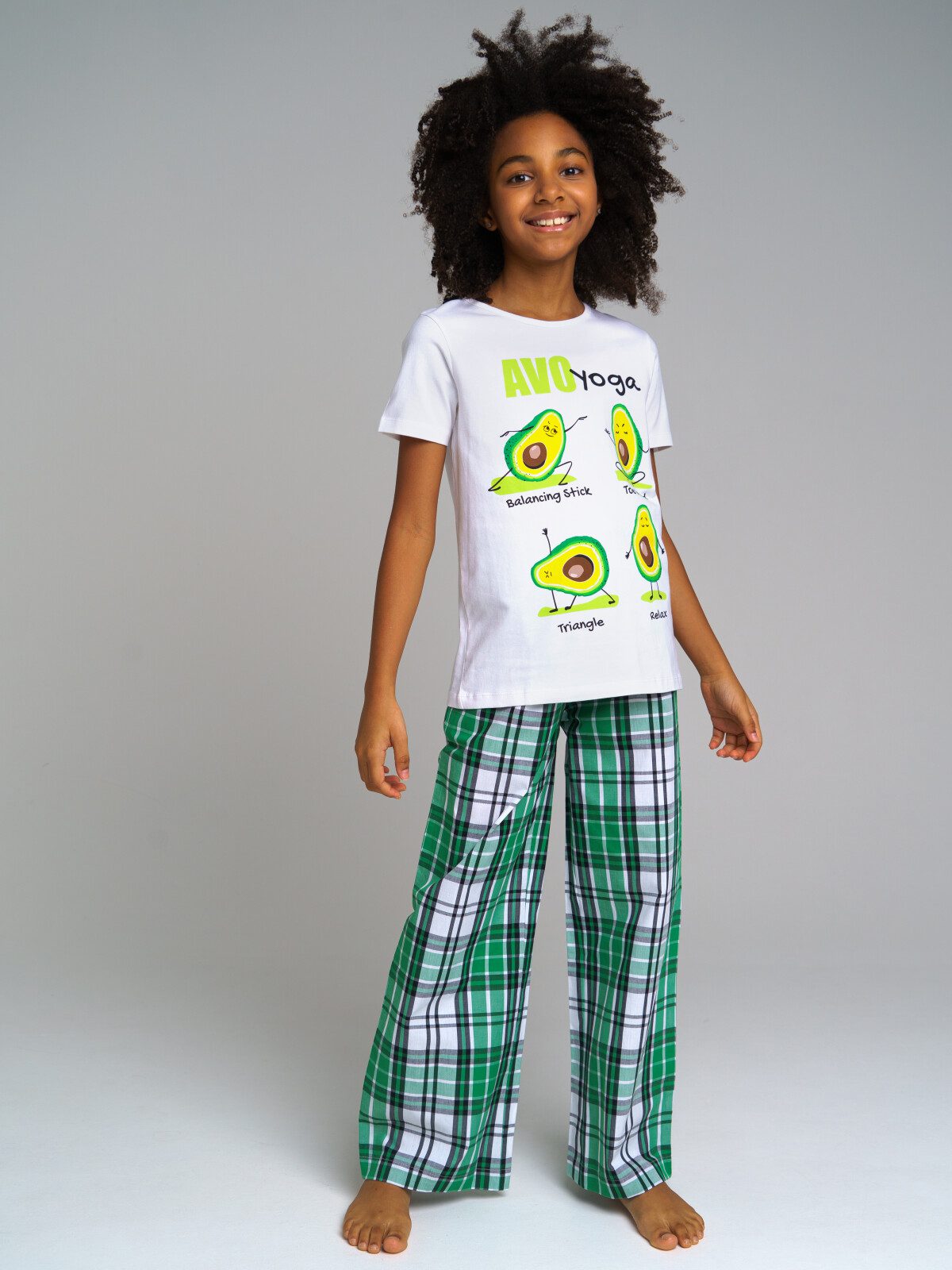 Комплект для девочек: фуфайка трикотажная (футболка), брюки текстильные
