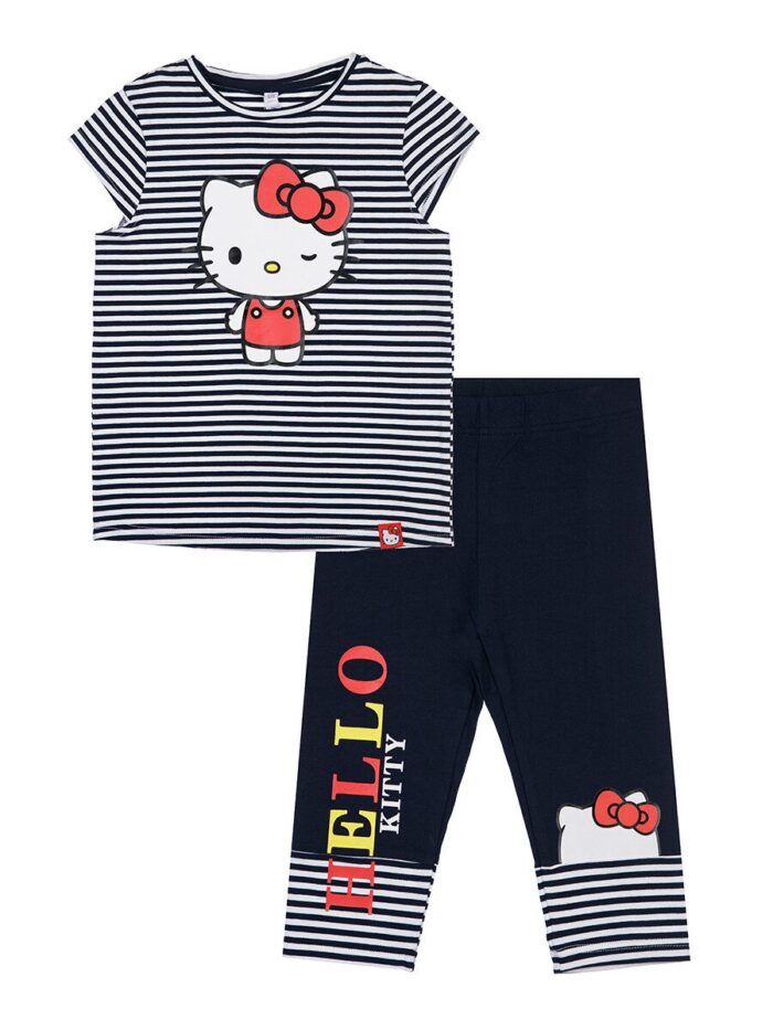 Комплект: футболка, леггинсы для девочки c принтом Hello Kitty