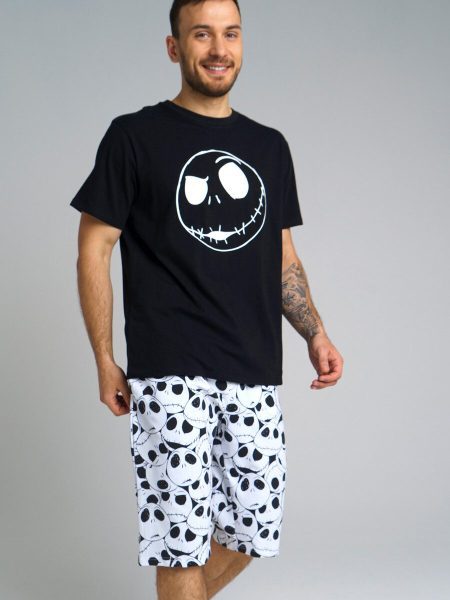 Комплект мужской Family look: футболка с флуоресцентным принтом, шорты