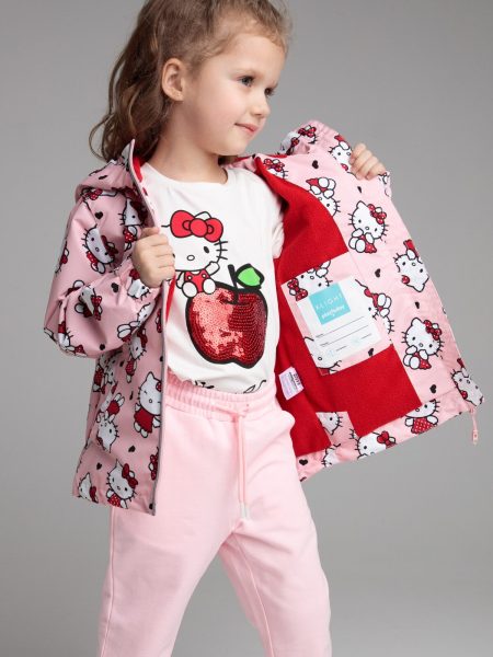 Куртка текстильная с полиуретановым покрытием для девочек (ветровка)