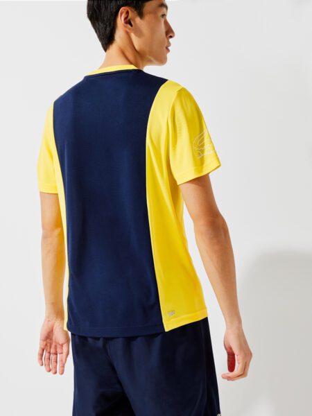 Мужская двухцветная футболка для гольфа Lacoste SPORT из дышащего материала