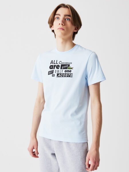 Мужская футболка Lacoste из толстого хлопкового джерси с круглым вырезом