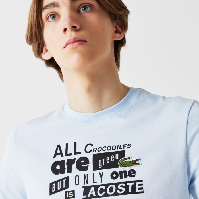 Мужская футболка Lacoste из толстого хлопкового джерси с круглым вырезом