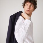 Мужская рубашка Lacoste Classic fit из хлопкового поплина премиум-класса