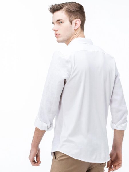 Мужская рубашка Lacoste из льна SLIM FIT