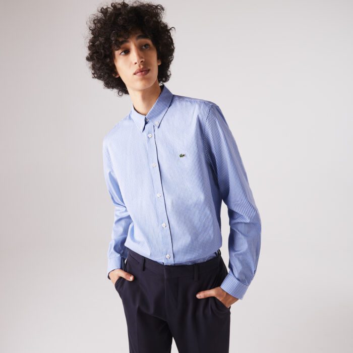 Мужская рубашка Lacoste Regular Fit из хлопка премиум-класса