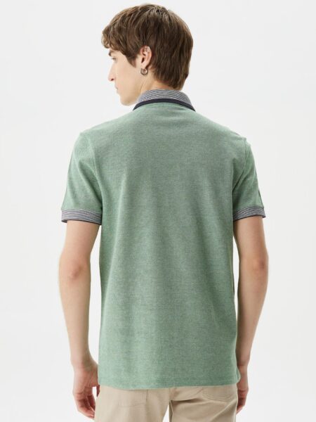 Мужская рубашка-поло Lacoste Regular Fit в полоску из хлопка