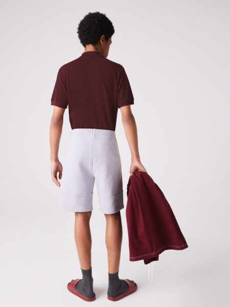 Мужские шорты Lacoste из смесового хлопка и флиса с фирменными полосами