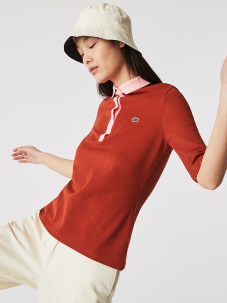 Женская рубашка-поло Lacoste Slim Fit из хлопка
