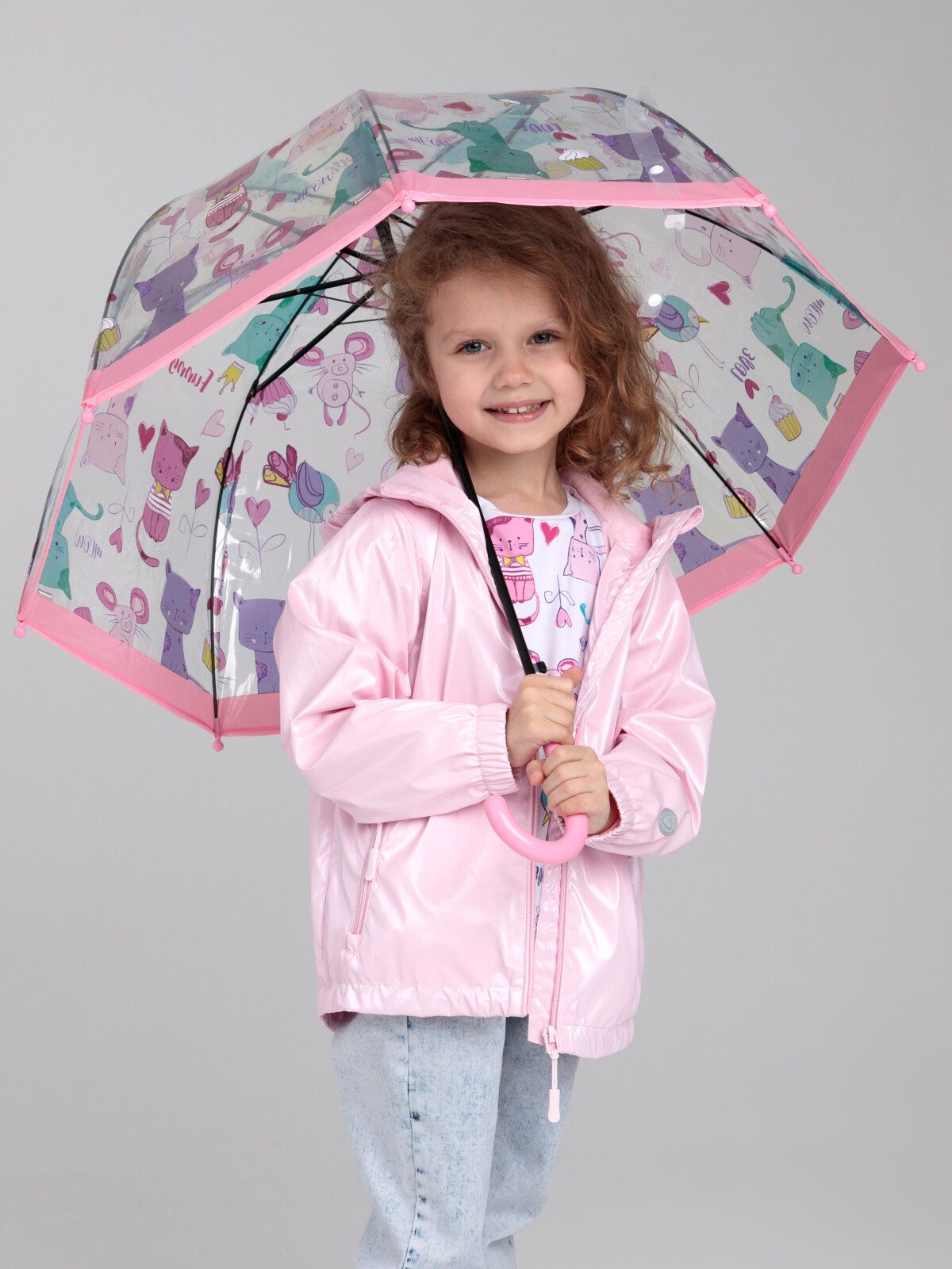 Зонт-трость механический для девочек