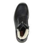 Черные ботинки из кожи на подкладке из натуральной шерсти на шнурках