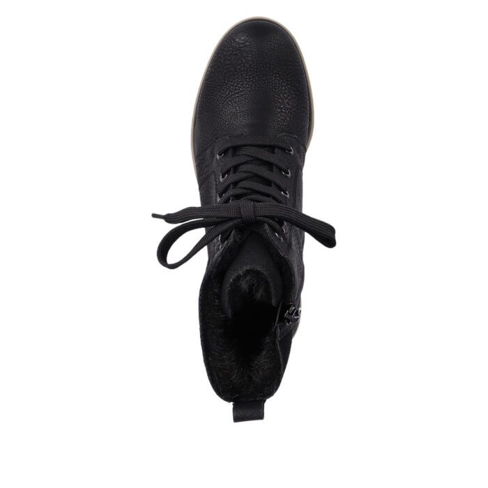 Черные утепленные ботинки из экокожи и текстиля
