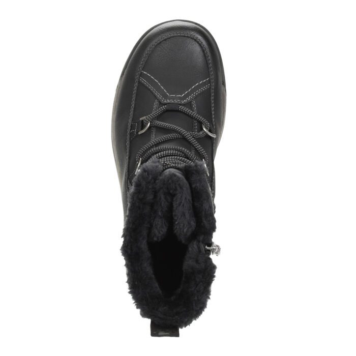 Черные утепленные ботинки из экокожи и текстиля