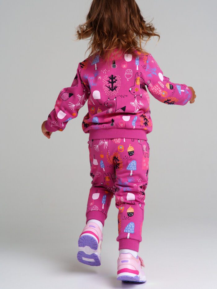 Комплект детский трикотажный для девочек: платье, брюки (легинсы)
