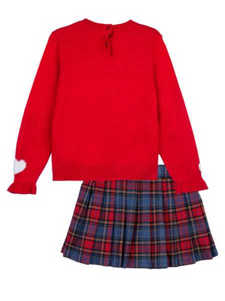 Комплект для девочек: джемпер трикотажный, юбка текстильная