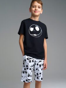 Комплект Family look для мальчика: футболка с флуоресцентным принтом, шорты