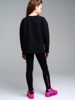 Комплект трикотажный для девочек: фуфайка (футболка с длинными рукавми), брюки (легинсы)