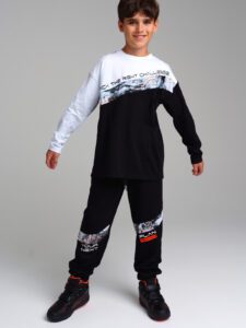 Комплект трикотажный для мальчиков: фуфайка (футболка с длинными рукавами), брюки