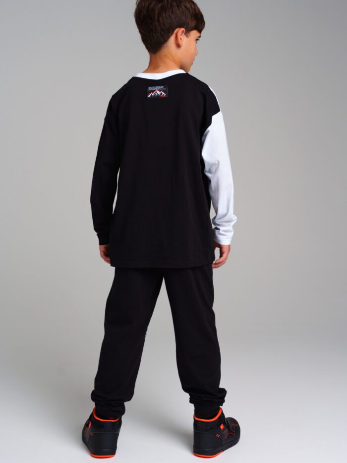Комплект трикотажный для мальчиков: фуфайка (футболка с длинными рукавами), брюки