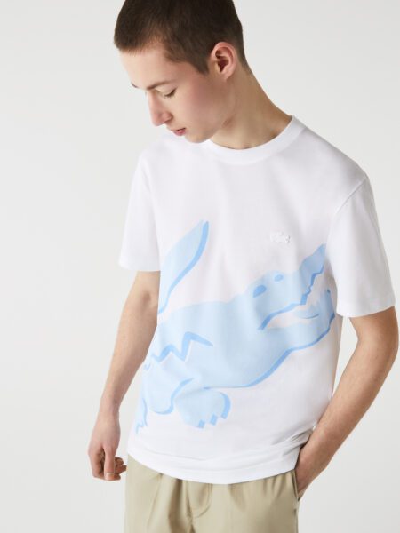 Мужская футболка из органического хлопка с принтом крокодила с вытянутой шеей