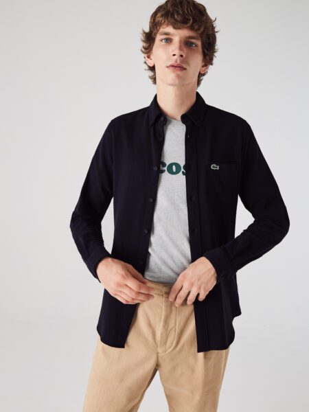 Мужская рубашка Lacoste Slim Fit из органического хлопка