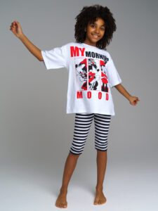 Пижама: футболка и леггинсы для девочки Disney