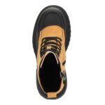 Желтые утепленные ботинки из кожи
