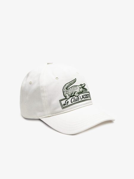 Женская зеленая кепка Lacoste Heritage с принтом
