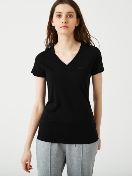 Женская футболка Lacoste с v-образным вырезом