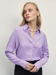 Блузка прямого кроя из фактурной ткани