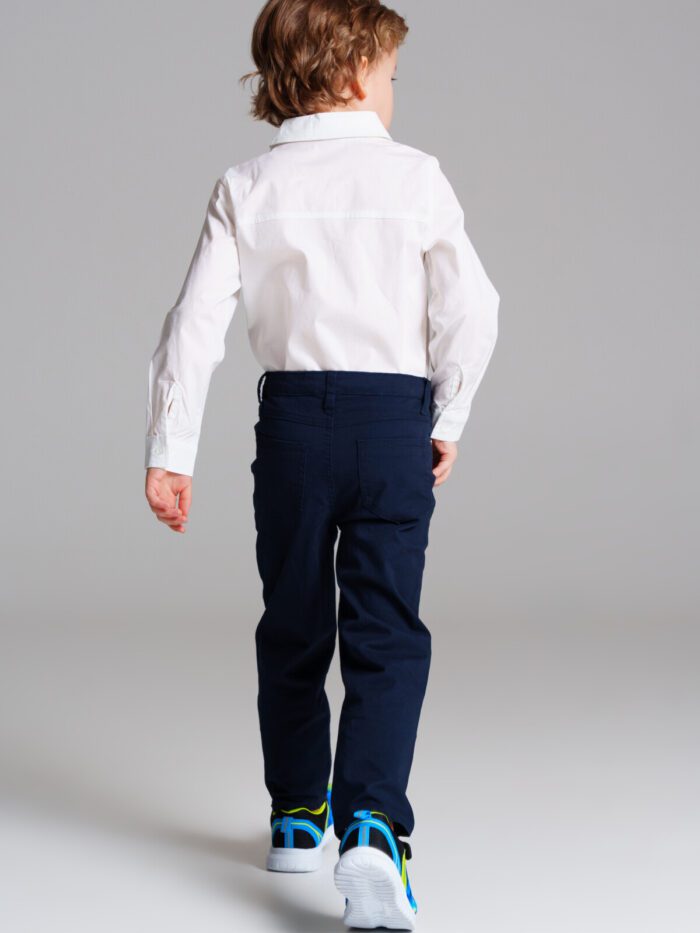 Комплект для мальчиков: брюки текстильные, джемпер трикотажный, сорочка текстильная
