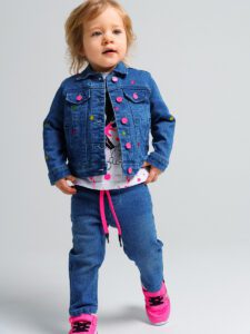 Куртка детская текстильная джинсовая для девочек