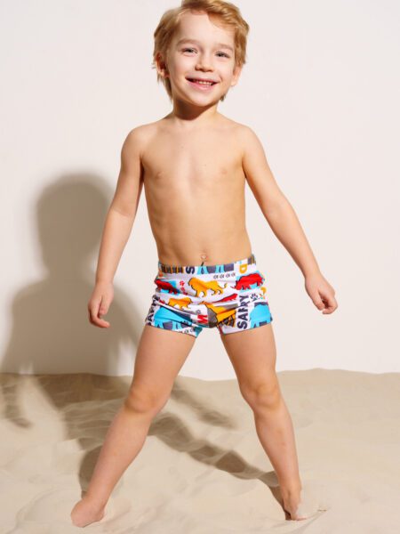 Плавки-шорты трикотажные для мальчиков, короткие