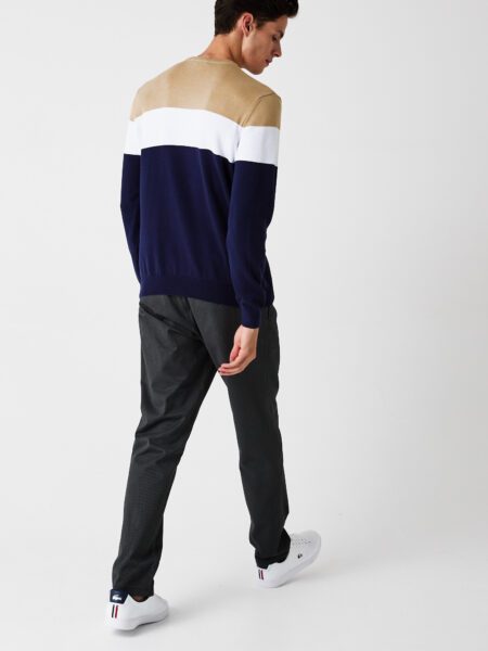 Мужской свитер Lacoste с эластичными манжетами и круглым вырезом