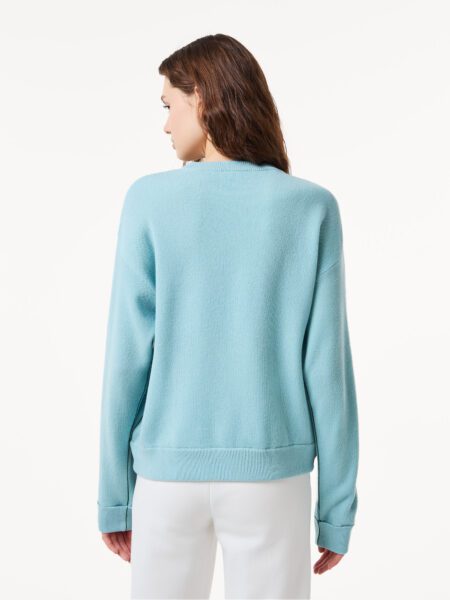Женский шерстяной свитер Lacoste с круглым вырезом