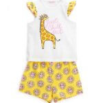 Пижама с коротким рукавом для маленькой девочки