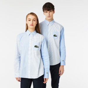 Хлопковая рубашка Lacoste Unisex  в полоску