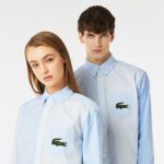 Хлопковая рубашка Lacoste Unisex  в полоску