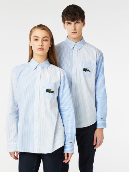 Хлопковая рубашка Lacoste Unisex  в полоску