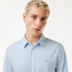 Мужская рубашка Lacoste Slim Fit из эластичного поплина