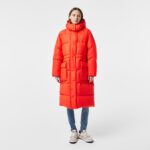 Женский длинный пуховик Lacoste Oversize с регулируемой талией